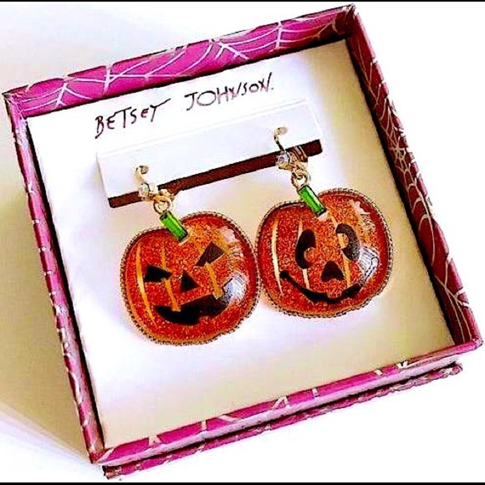 NWB Betsey Johnson Pumpkin Earrings